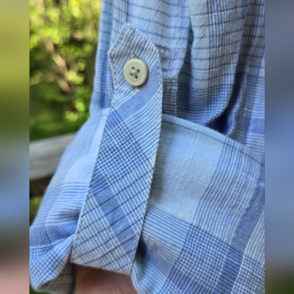 Columbia Blue&White Fitted Long Sleeve Button Down Shirt Sierra Nevada SzM - Picture 7 of 9